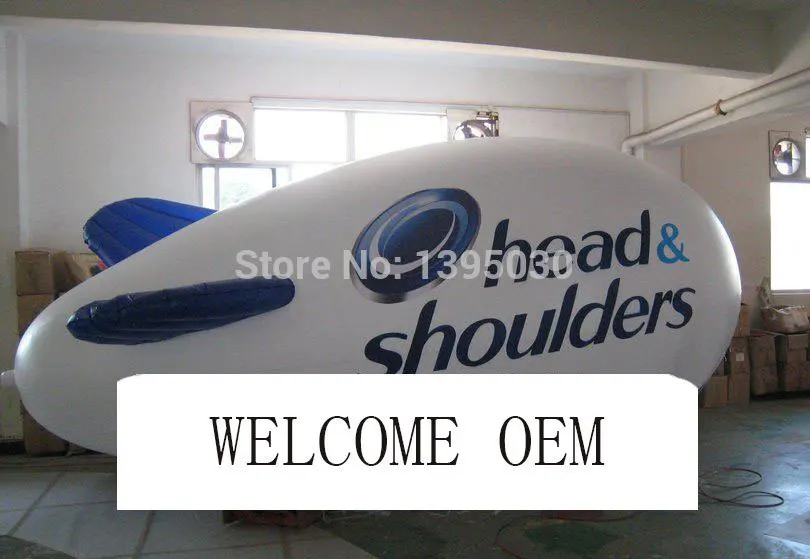 Express Delivery 4 Meters Long Inflatable Advertising Blimp Airship Zeppeline Custom Different LOGO