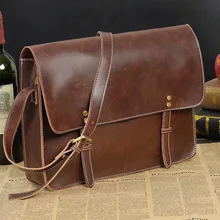 Crazy Horse En Cuir Hommes Sac en cuir sac à main ordinateur portable hommes de serviette fourre-tout hommes messenger sacs épaule vintage hommes sac
