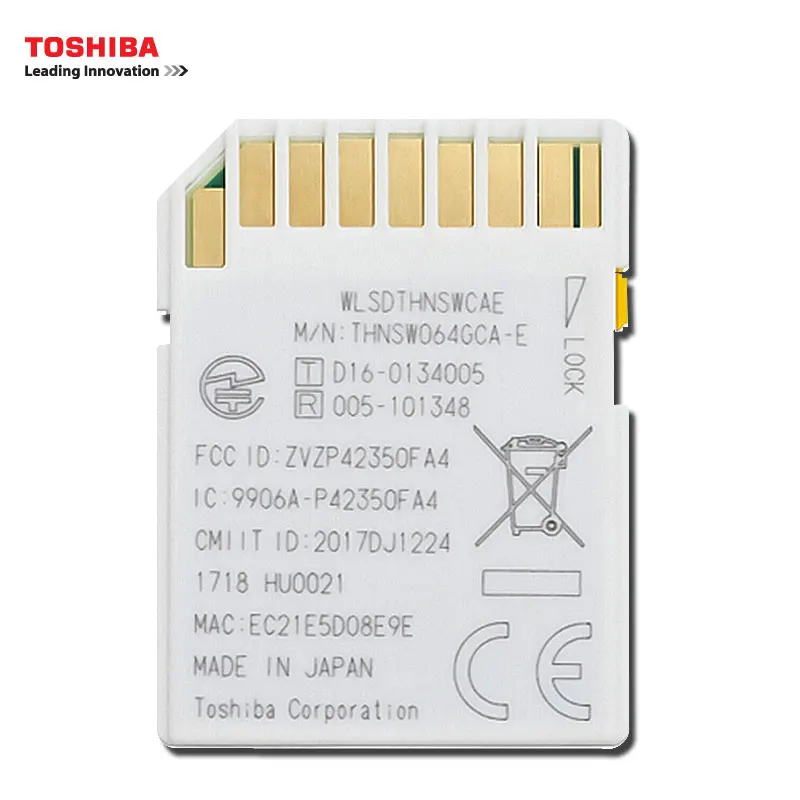 TOSHIBA W-04 карта памяти Беспроводная LAN 64 ГБ 32 ГБ 16 ГБ Wi-Fi SD карта U3 UHS класс скорости 3 FlashAir беспроводная SD карта памяти