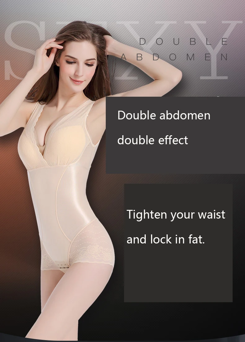 Lady Slimming Burn Fat Briefs Shapewear Tummy Slim Bodysuit Full Body Shaper Slimming Underwear Vest Bodysuits Jumpsuit M-XXL (3)