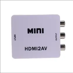 Мини HD видео конвертер HDMI К AV/CVBS L/R Поддержка NTSC и PAL Выход видео адаптер 1080 P HDMI2AV кабель