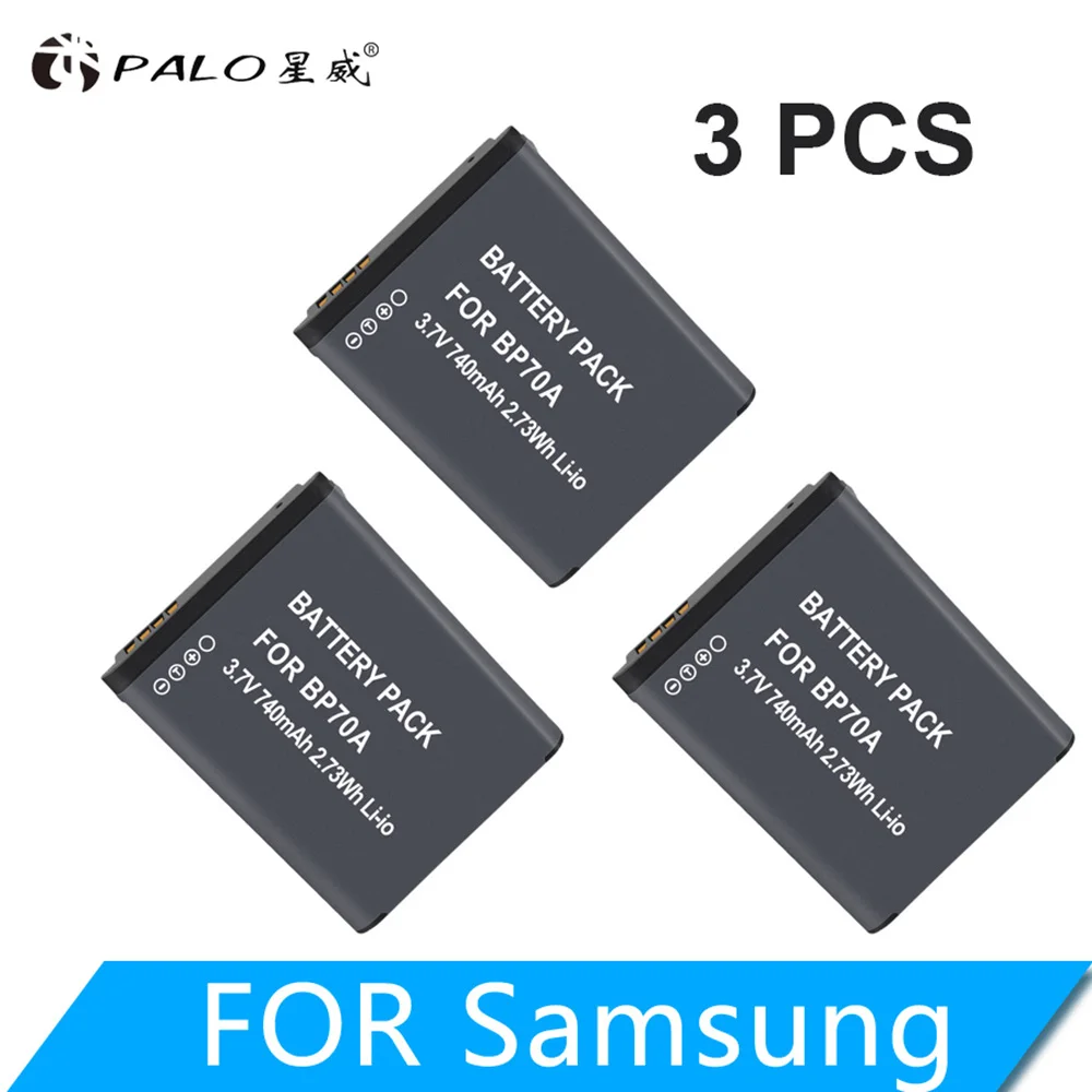 BP-70A EA-BP70A IA-BP70A BP70A IABP70A Батарея для SAMSUNG AQ100, DV150F, ES65, ES67, ES70, ES71, ES73, ES74, ES75, ES80, MV800 ES90 - Цвет: 3PCS