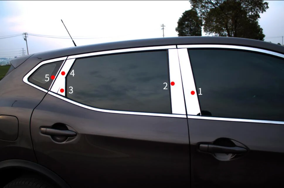 Stainless steel Car Window Pillar Post Covers Trim Sticker External