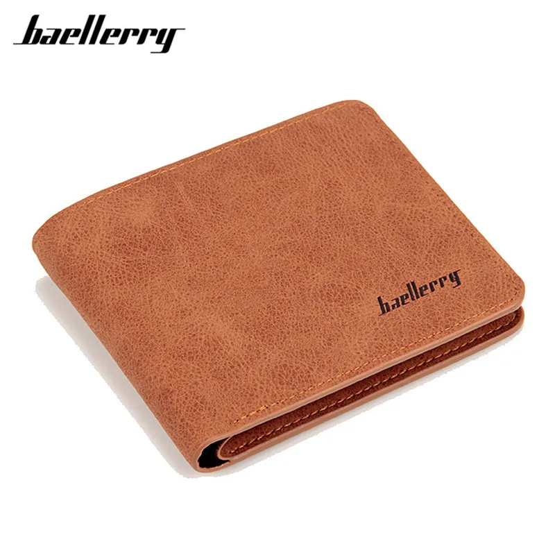 

Men Short Wallets Men High Quality PU Leather Purses Nubuck Card Holder Wallet Fashion Causal Zipper Coin Purses 2017 Baellerry