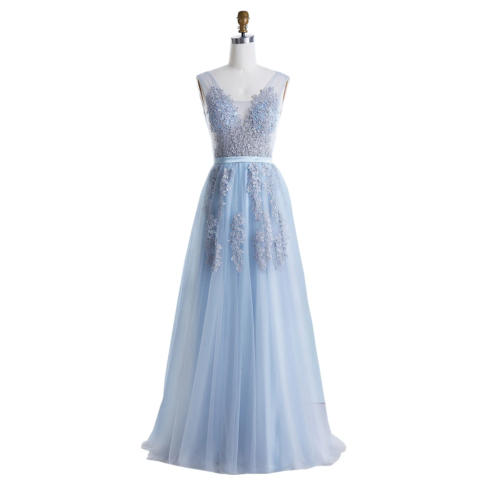

Bbonlinedress New Arrival Prom Dress 2019 A Line Prom Skirt Backless Evening Dress Lace Appliques Formal Party Dresses