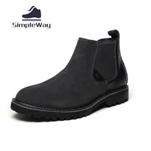 Herren chelsea stiefel casual echtem leder wildleder ankle wüste schwarze stiefel für mens schnee winter martin cowboy westernstiefel schuhe