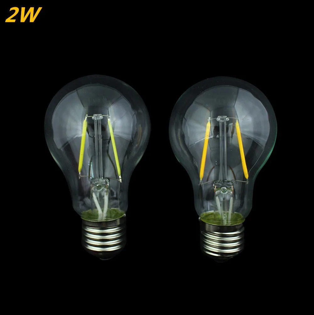 10 шт. E27 COB LED лампа накаливания 2 Вт 4 Вт 6 Вт 8 Вт A60 Эдисон Ретро bulbble Стекло корпус лампы 110 В/120 В 220 В/230 В/240 В 85-265 В