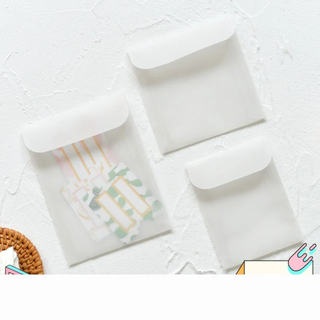 

3 pcs/set Reteo Blank Translucent Envelope Message Card Letter Stationary Storage Bag Paper Gift DIY Postcard Scrapbooking Label