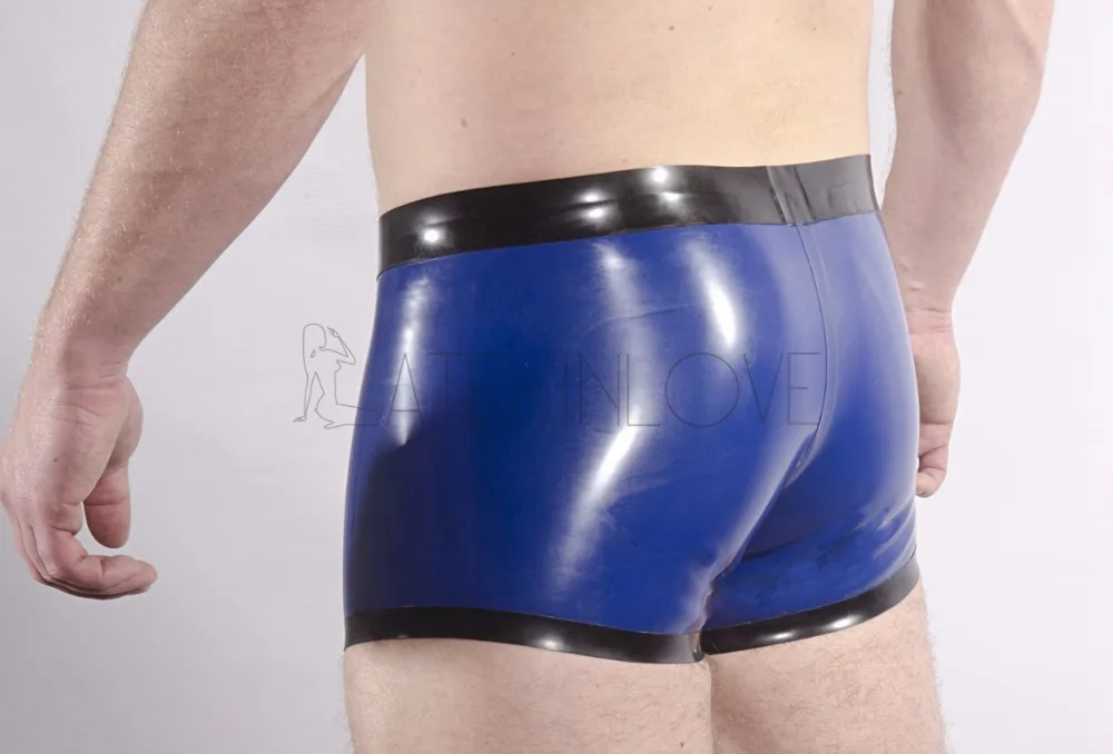 Sexy-Mens-Latex-Rubber-Shorts-Waistband-and-Edge-Trim-Customize-any-Color (1)