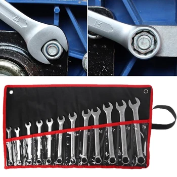 

12Pcs/set 8-19mm Dual Use Stubby Ratchet Wrench Quick Spanner Repair Hand Tool
