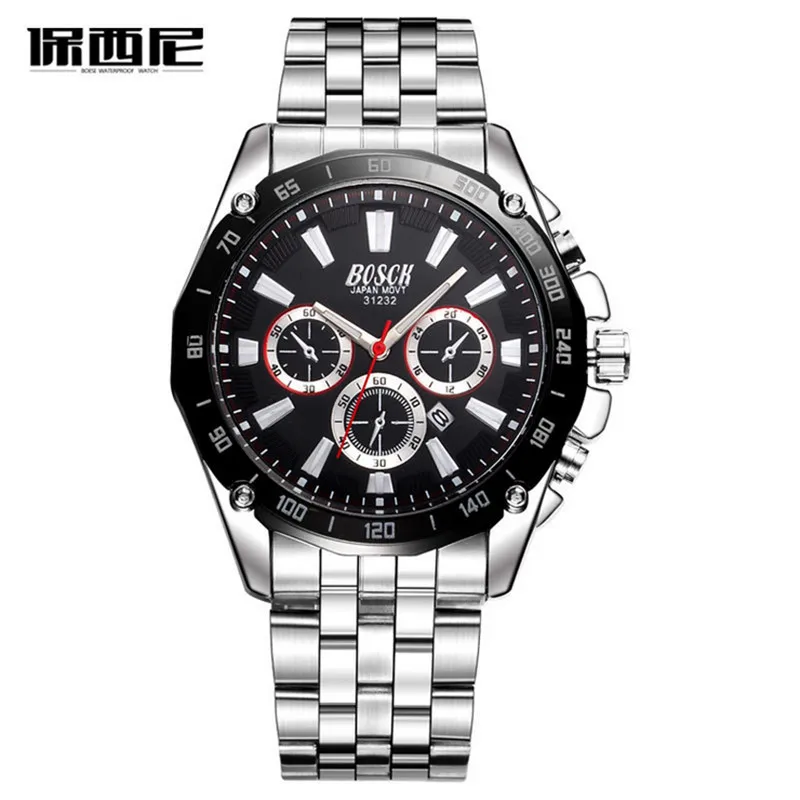 

BOSCK Mens Watches Top Brand Luxury Men Military Watch Full Steel Men Sports Watches Waterproof Wristwatches relogio masculino