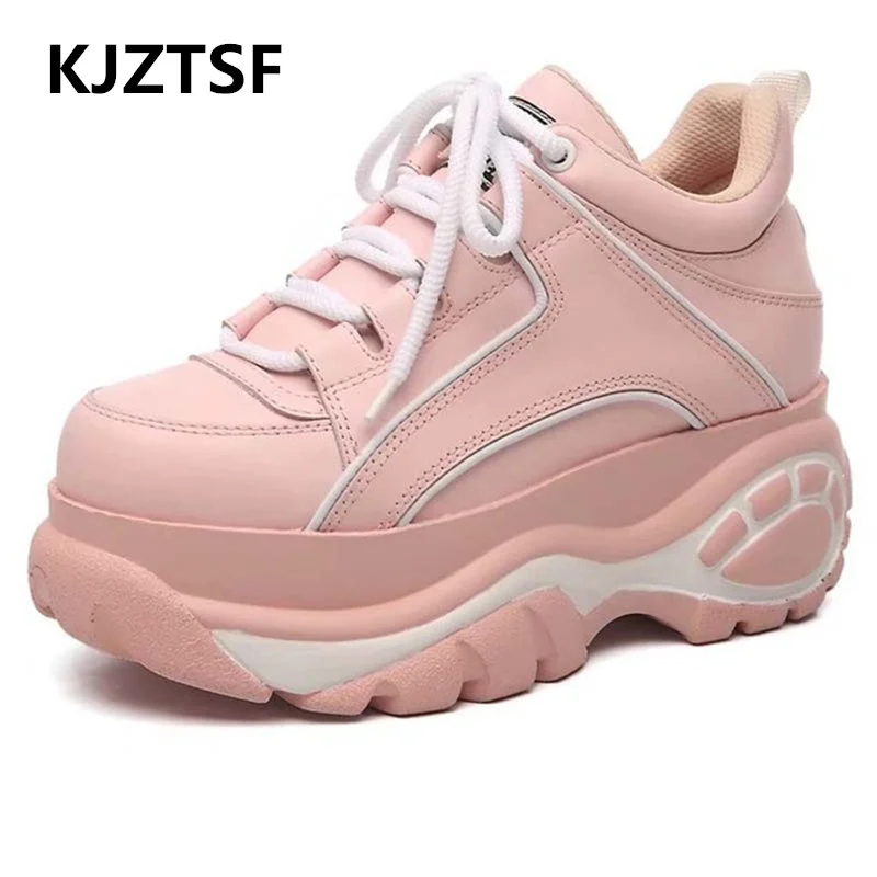 

Hot sale Woman black Sneakers 5.5CM 2019 Autumn New Sneakers Ladies Ultralight Jogging Breathable Leisure Lace-up women shoes