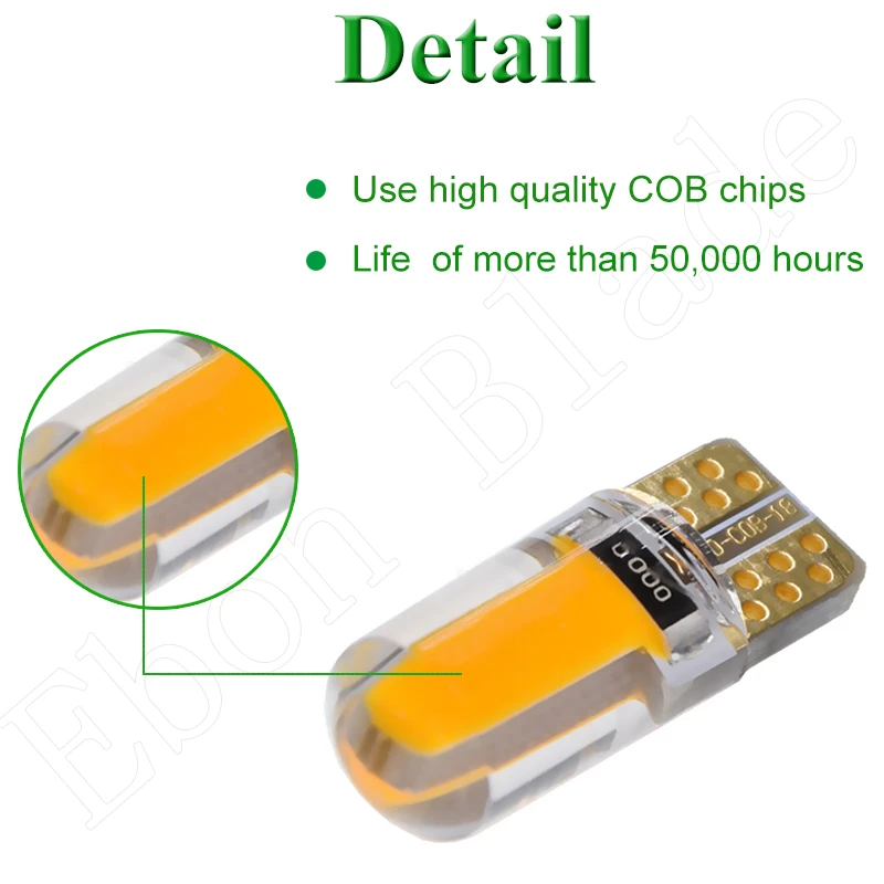 2 X Желтый Янтарный светодиодный T10 W5W COB Автомобильный светодиодный светильник ing габаритный фонарь внутренний боковой светильник Предупреждение ющий парковочный габаритный лампочка светильник s 12V авто