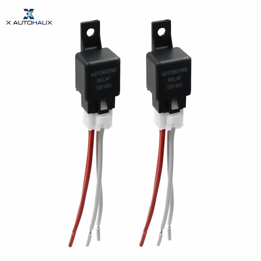 X Autohaux DC 12V 40A SPST 4 Pin Automotive Car Relay with Wires Harness Socket 2pcs 1pcs | Автомобили и мотоциклы