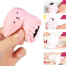 Розовый милый очищающий отшелушивающий крем для лица милый силикагель массаж глубокая очистка лица щетка для очищения