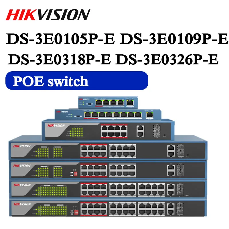 

Free shipping DS-3E0105P-E DS-3E0109P-E DS-3E0318P-E DS-3E0326P-E 100Mbps POE switch