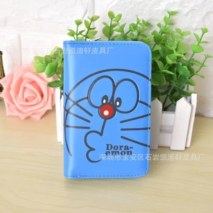 Doraemon кошелек с бантом женские кошельки сумки женские кошельки из искусственной кожи портмоне для монет карты ID держатель мультфильм печать - Цвет: see chart