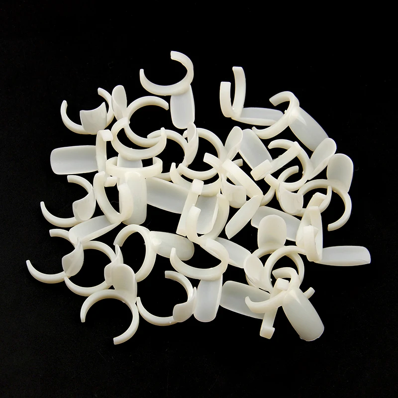 

50Pcs/Lot 2*2.1cm Ring Natural Card Fake False Nail Tips Chart Swatches Practice Display Tools Plastic Board Set