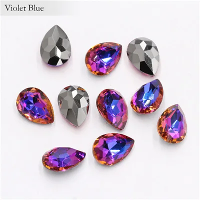 50Pcs/Lot 3D Nail Art Rhinestones Shining Color Nail Rhinestone Gem 3D Crystal For Nail Art Stone Gold Diamond Glass Manicure De