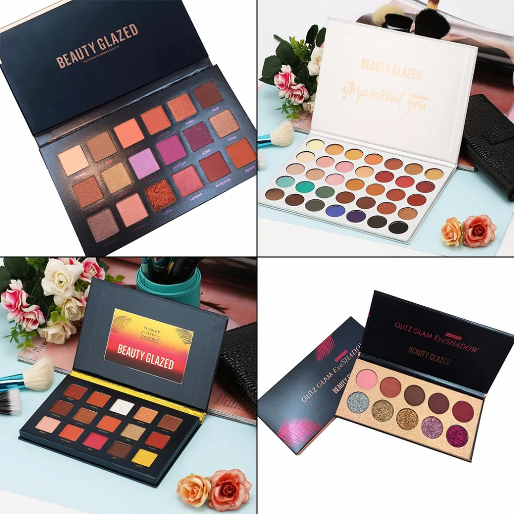 BEAUTY GLAZED Eyeshadow Pallete косметика макияж водонепроницаемый натуральный блеск