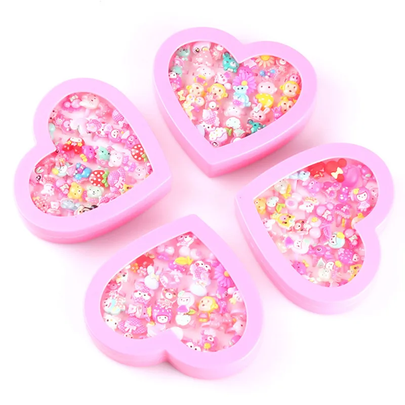 Kawaii красочные мини мультфильм пластиковые кольца пальцы девушки дети Дети
