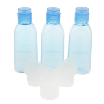 

3Pcs Plastic Travel Mouthwash Bottle with Screw Cap, Eyewash Shampoo Lotion Container with 3 Eye Wash Cup