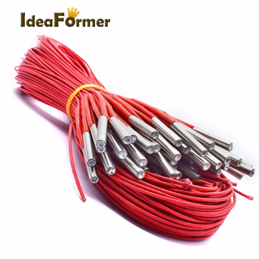 12V 24V 40W 6*30mm Reprap Картридж нагреватель для 3D принтера экструдер Prusa Mendel длина 1 метр