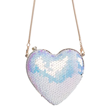 

Fashion Gradient Color Sequins Heart Shape Women Shoulder Bag Party Handbag Crossbody Mini Bag Ladies Totes Bag Female Bolsa