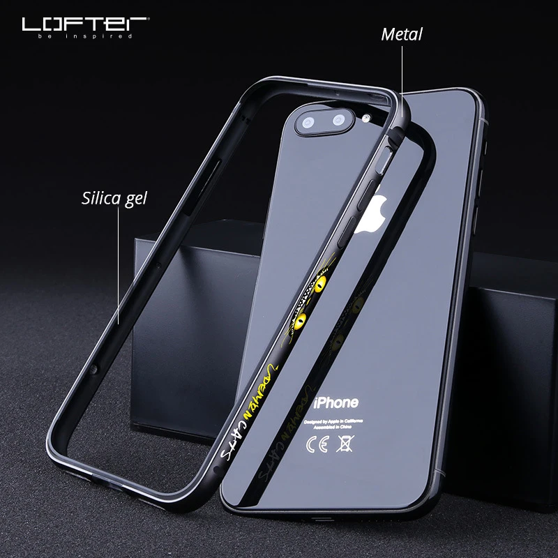 Алюминиевый бампер с мультяшным рисунком для iPhone 7 8 SE 2020 Оригинальный чехол