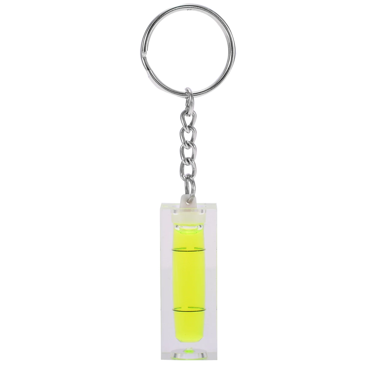1PC Mini Acrylic Spirit Level Key Ring Key Chain Tool Gadget Gift Novel Green 15x15x40mm