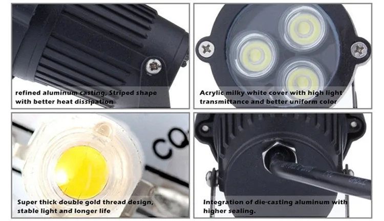 Conduziu a Luz do Gramado Exterior à Prova Lâmpada de Parede Alta Super Iluminação d' Água Levou Holofotes Jardim Quintal Caminho Pond Ac85-265v - ac Dc12v Ip68 9 w 8 Luminárias gramado