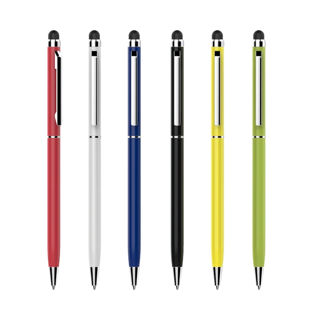 200 pcs/lot 2 in 1 capacitive screen metal stylus ball pen for ipad