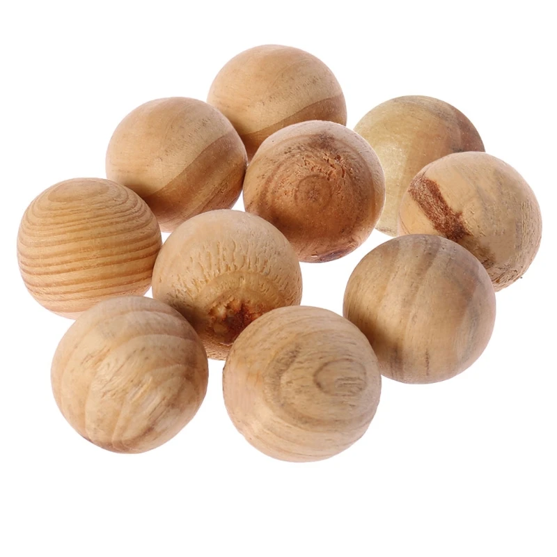 10Pcs Natural Cedar Wood Moth Balls Camphor Repellent Wardrobe Clothes