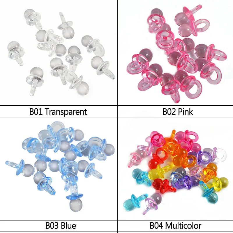 50Pcs/pack High Quality Feeder Baby Mini Pacifiers Feeding Dummies Soother Nipples Boys Girls Birthday Decorations