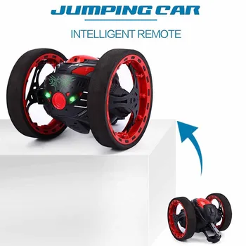 

Mini Cars Bounce Car 2.4GHz RC Car with Flexible Wheels Rotation LED Light Remote Control Robot Car Toys for Birthday Gifts NSV7