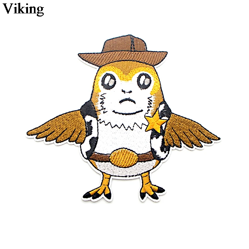 

Cartoon Porg Cute bird Iron On Embroidery Patch Clothes Patches For Clothing Stickers Garment Diy Bag Accessories G0051