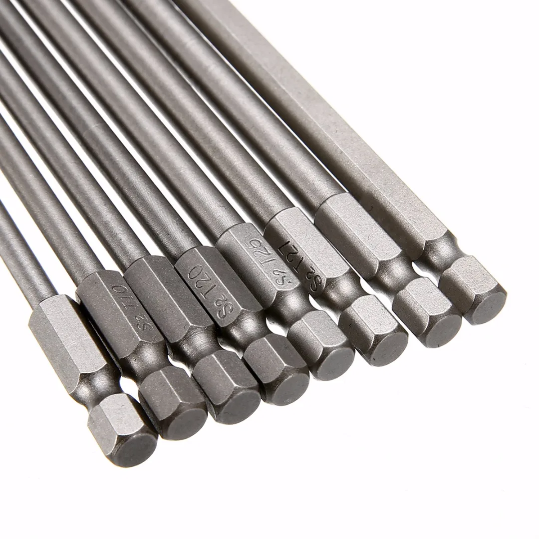 8pcs Torx  Screwdriver Bit 150mm Length Long Steel Magnetic Security Electric Screw Driver Set T8-T40