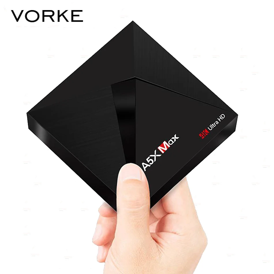 

Vorke 4GB/32GB NEW A5X MAX Android 9.0 Quad-Core RK3328 4K TV BOX WIFI LAN HDR VP9 USB3.0 Bluetooth 4.0
