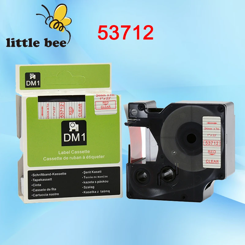 

DYMO D1 tape Red on clear, 24mm*7m 53712 used for dymo labelmanager(LM-160 LM-150 LM-180 )