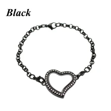 Carvort ювелирный изогнутый в форме сердца подвешиваемый кулон браслет с кристаллами стеклянный медальон памяти браслет с медальоном бесплатно с цепочками