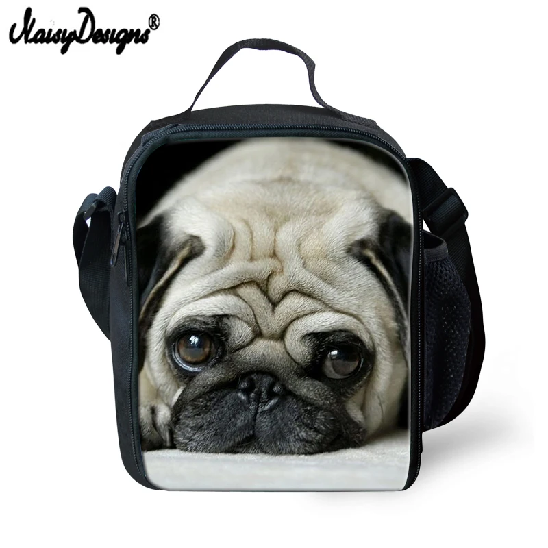 Noisydesigns Pug Dog font b Lunch b font font b Bag b font 3D Print Thermal