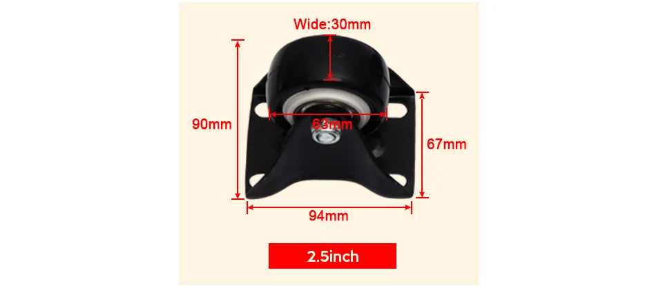 2 шт полиуретановые мебельные ролики 1,5 ''/2''/2,5 ''колеса с неподвижным роликом анти-накидка для мебели колесики с колесиками для дивана кресла колыбели