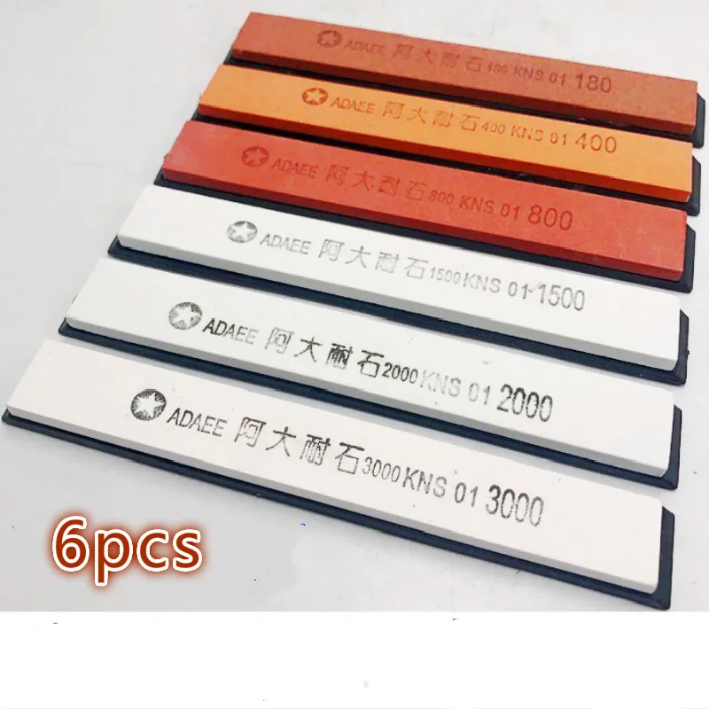 

6pcs grindstone kitchen Abrader Grit fix angle grind whetstone sharpen bar knife polish hone wet stone grinder system tool
