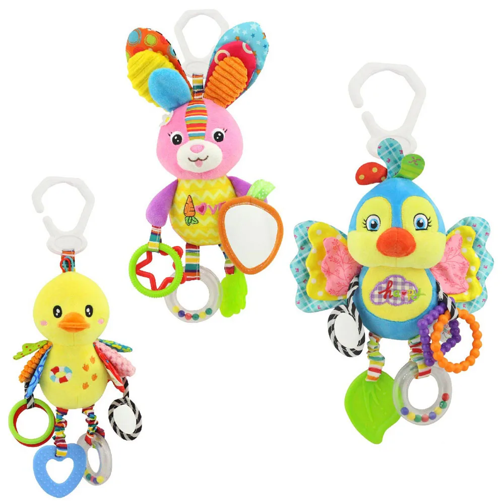 Quality rabbit duck bird plush toys bed baby mobile hanging baby
