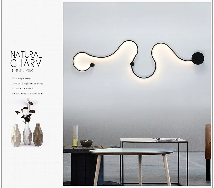 

Postmodern minimalist creative led wall lamp bedside living room corridor aisle background wall office decoration