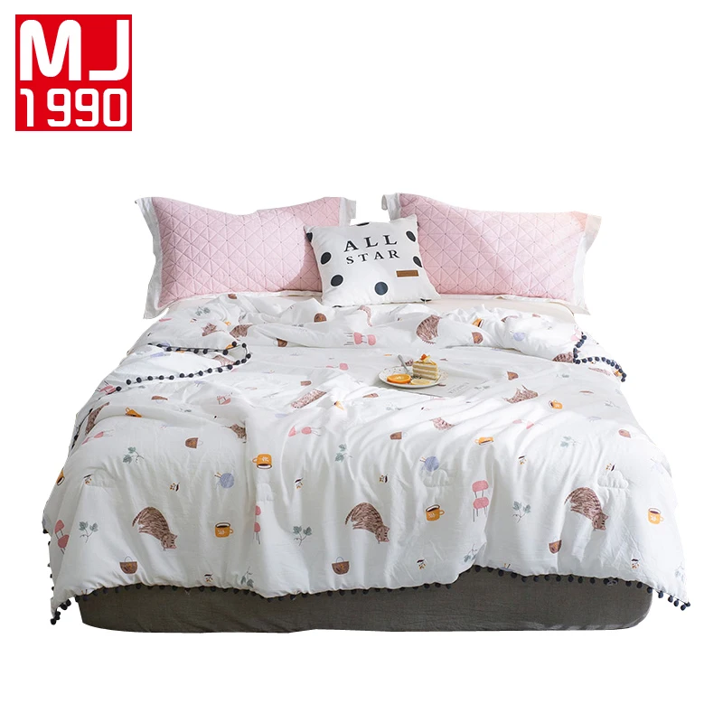 100 Polyester Washed Cotton Summer Quilt Europe Lightweight Bed Quilts