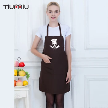 

Chef Aprons Funny Skull Printed Food Service Kitchen Restaurant Hotel Cafe Bakery Chef Waiter Waitress Cook Workwear Aprons