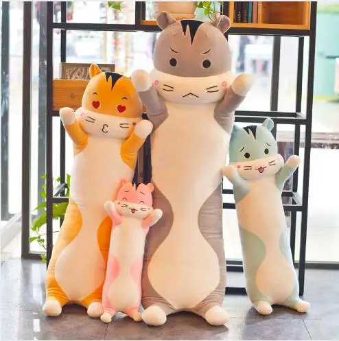 

WYZHY Creative new cute soft hamster long strip pillow plush toy accompanying doll pillow to send girls holiday gifts 110CM