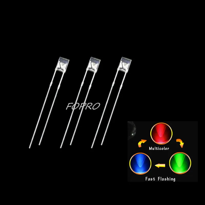 

10000PCS 2X3X4mm Square RGB Slow Flashing /Fast Flashing Water Clear Diode Light 234 Rectangle Light-Emitting Diode LED Lamp