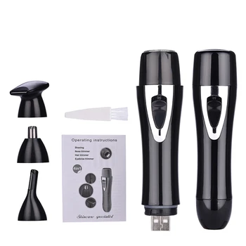 

4 in1 Electric Wonme Hair Removal Lady Shaver Ear Nose Eyebrow Trimmer USB Rechrgeable Shaving for Bikini Face Lip Arm Leg Body